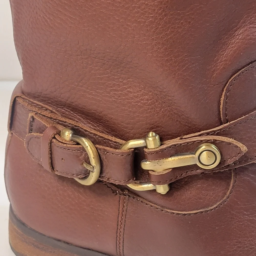 Dolce Vita Brown Pebbled Leather Riding Boots